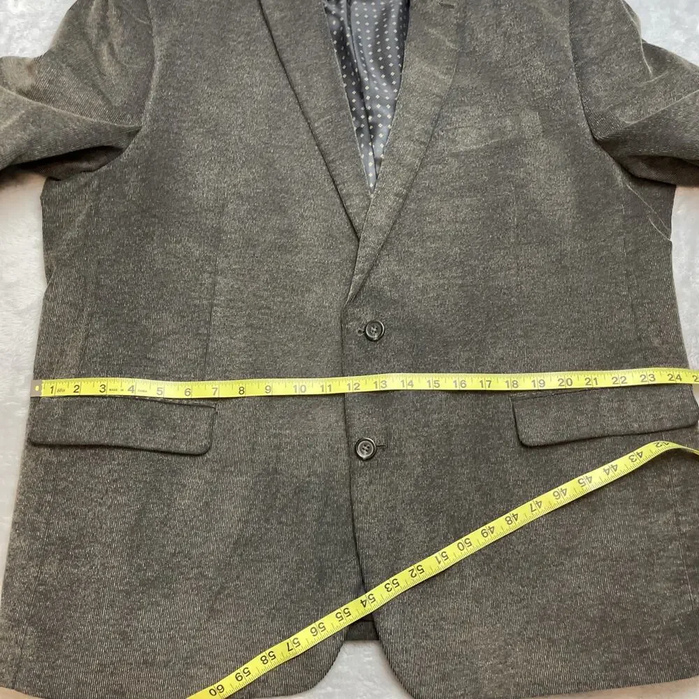 Chaps Blazer Sport Coat Mens 50R Greenish Brown Cotton Elbow Patch 2 Button Vent